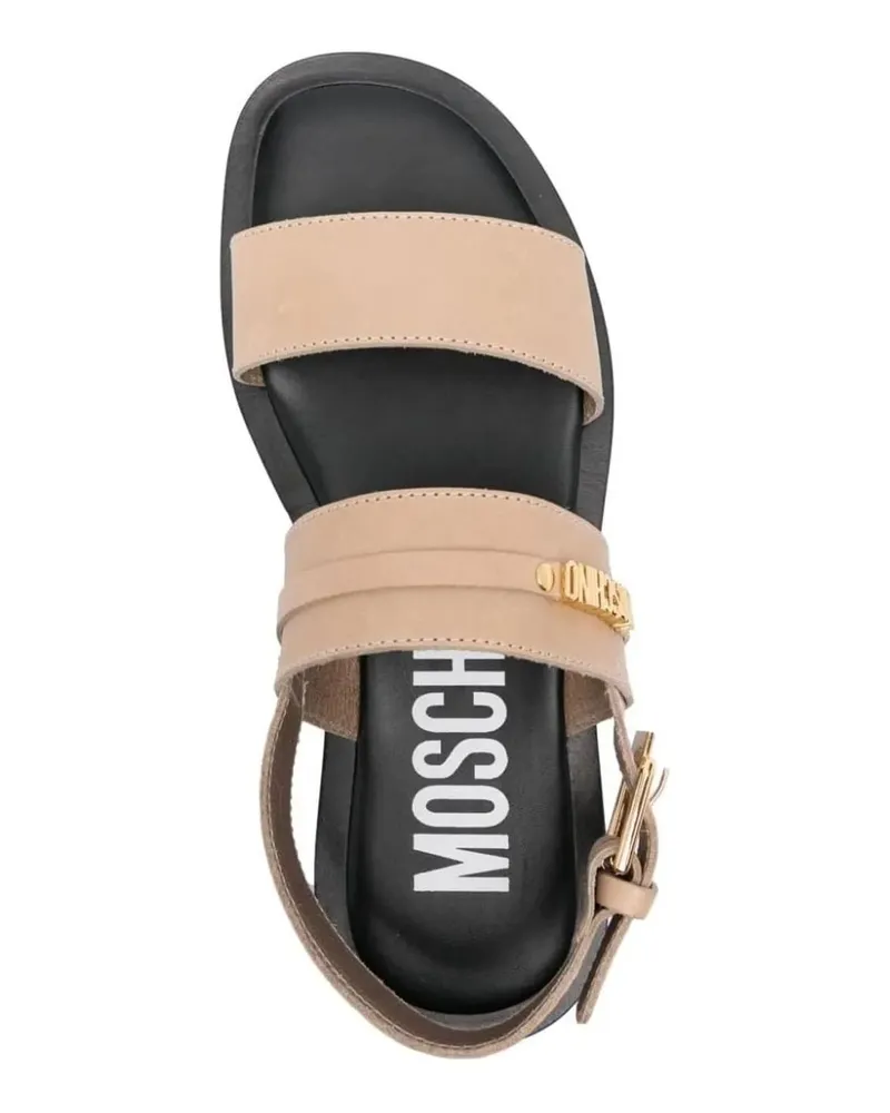 Moschino Plateau-Sandalen blau-braun Streifenmuster online Elegant