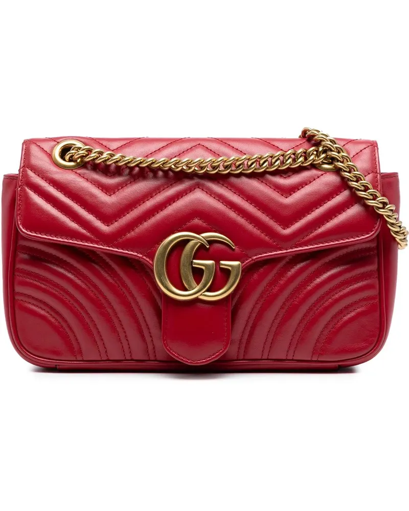 Gucci Hobo Bags Medium GG Marmont Matelasse Leather Shoulder Bag rot Rot