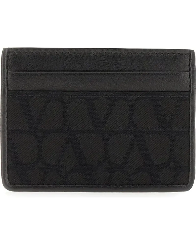 Valentino Garavani Portemonnaie Valentino Black leather Toile Iconographe card hol schwarz Schwarz