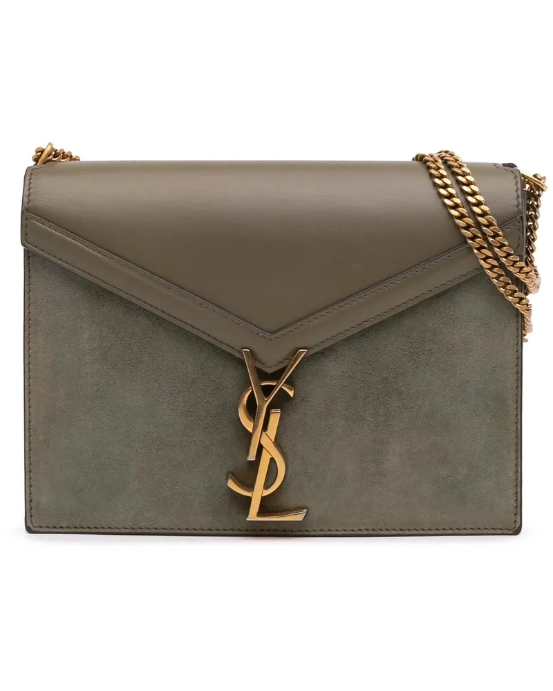 Saint Laurent Hobo Bags Suede and Calfskin Monogram Cassandra Clasp Bag braun Braun