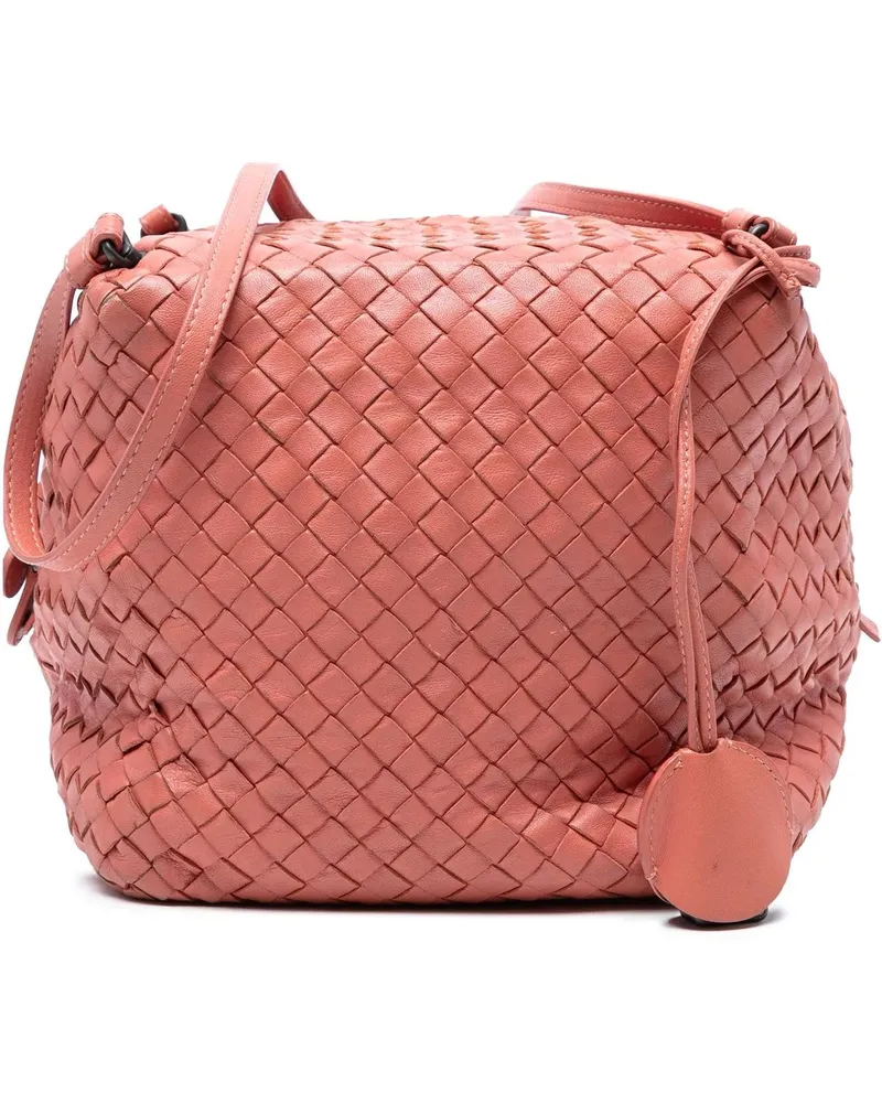 Bottega Veneta Hobo Bags Nappa Intrecciato Cube Crossbody rosa Gold