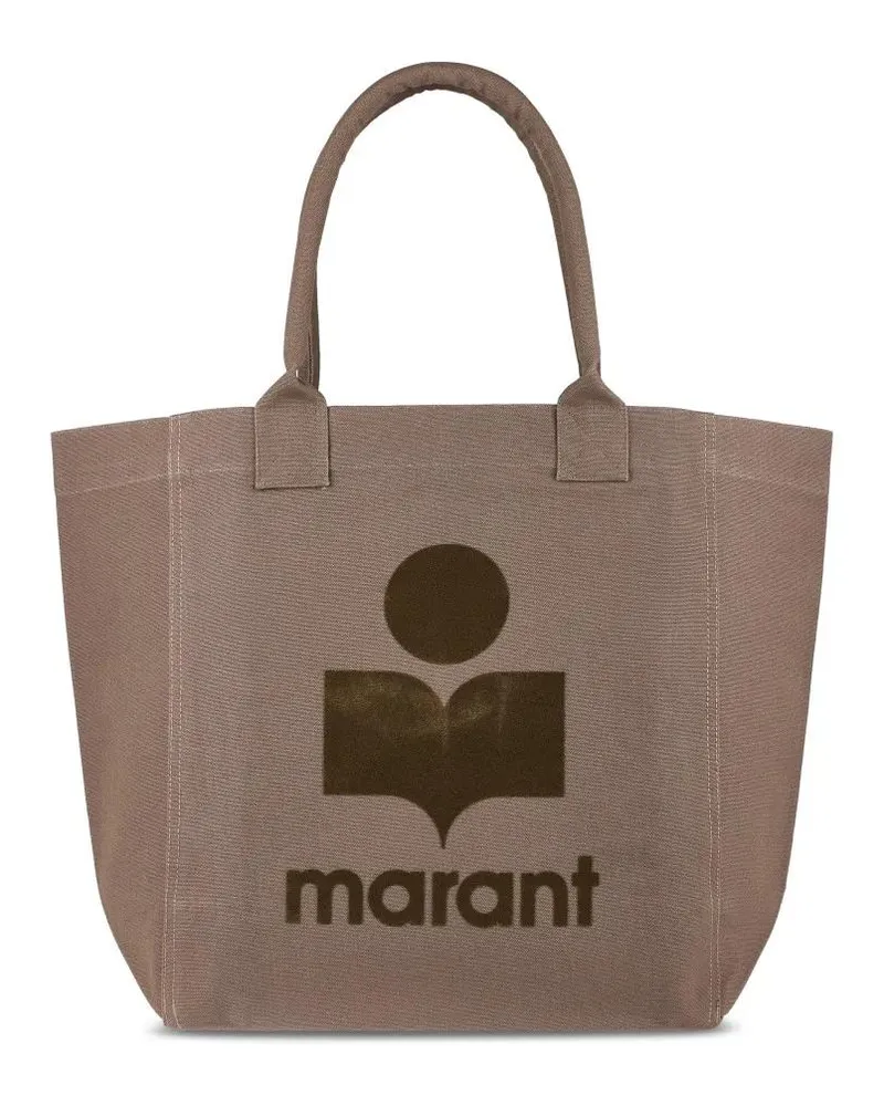 Isabel Marant Shopper & Totes Cotton Tote Bag With Prominent Logo braun Braun