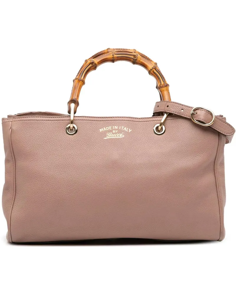Gucci Hobo Bags Medium Calfskin Bamboo Shopper Satchel rosa Gold