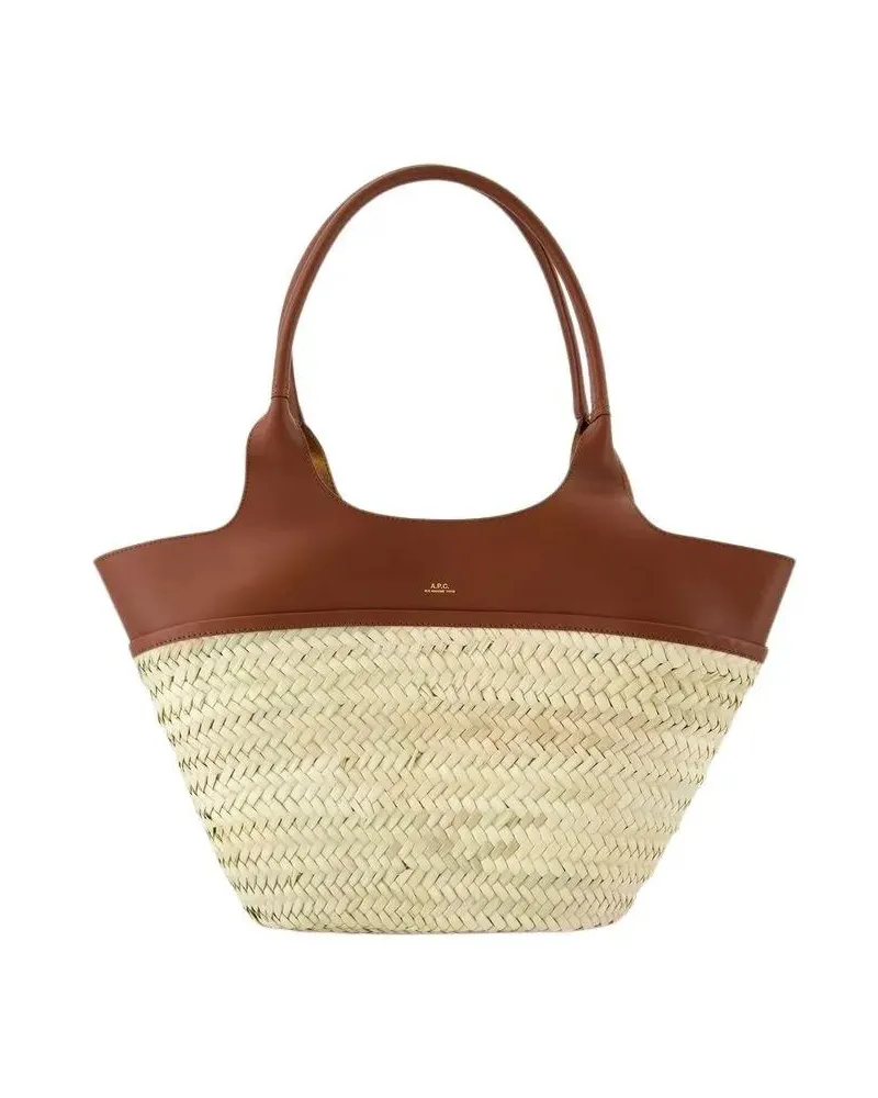 A.P.C. Tote Panier Tanger Shoulder Bag - Leather - Hazelnut Braun