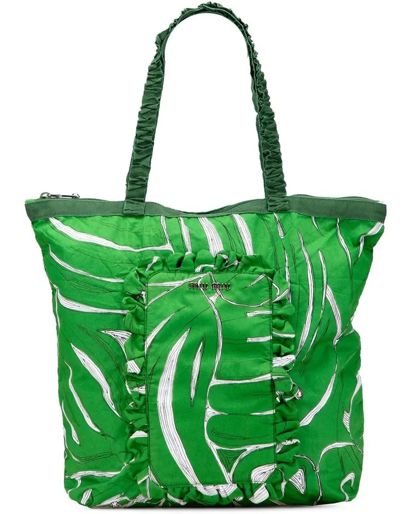 Miu Miu Shopper Canvas Printed Ivy Tote grün Grün