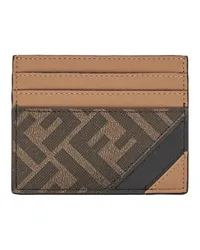 Fendi Portemonnaies Card Case Pu Ff 1974/Vit Braun