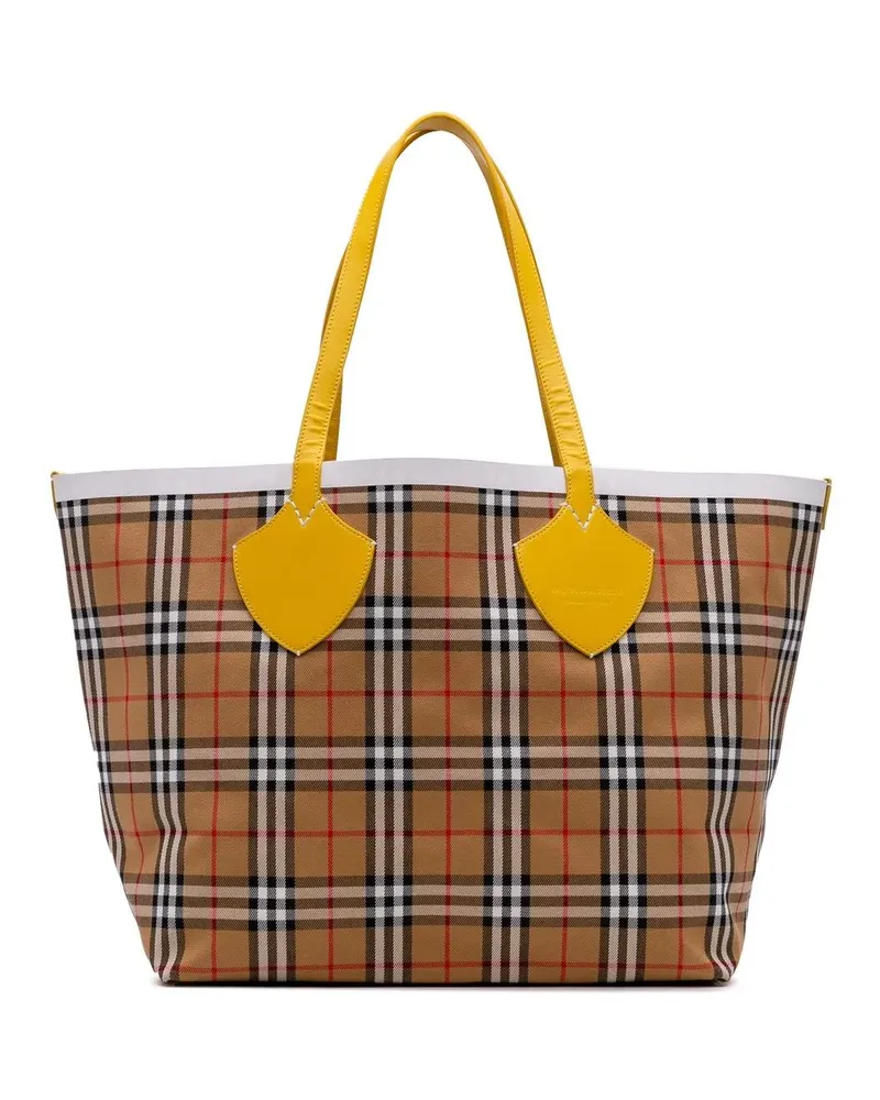 Burberry Shopper House Check Canvas The Giant Reversible Tote braun Braun