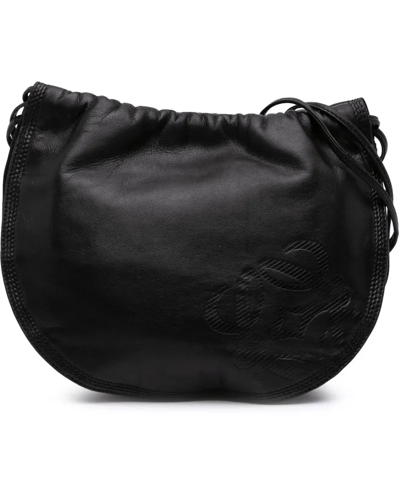 Loewe Hobo Bags Anagram Leather Crossbody schwarz Schwarz