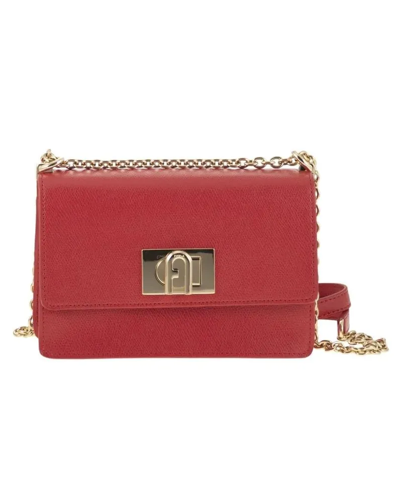 Furla Hobo Bags Mini Crossbody In Printed Calfskin With Gold-Chain rot Rot