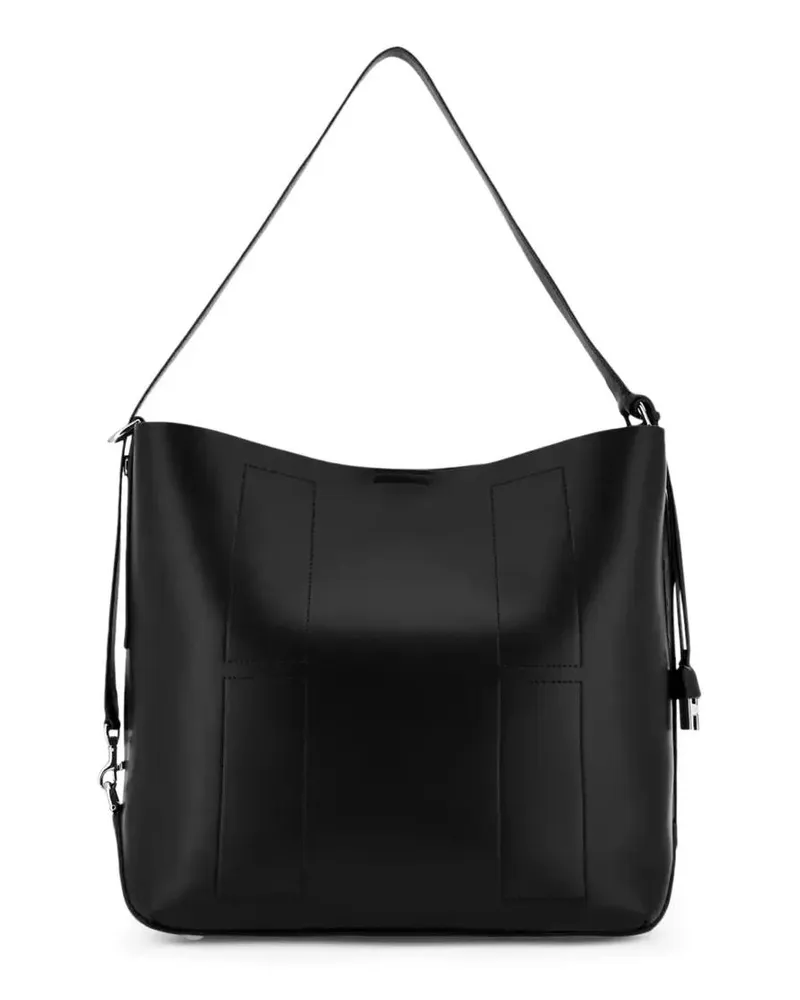 Hogan Shopper & Totes Black Leather Tote Bag With Design schwarz Schwarz