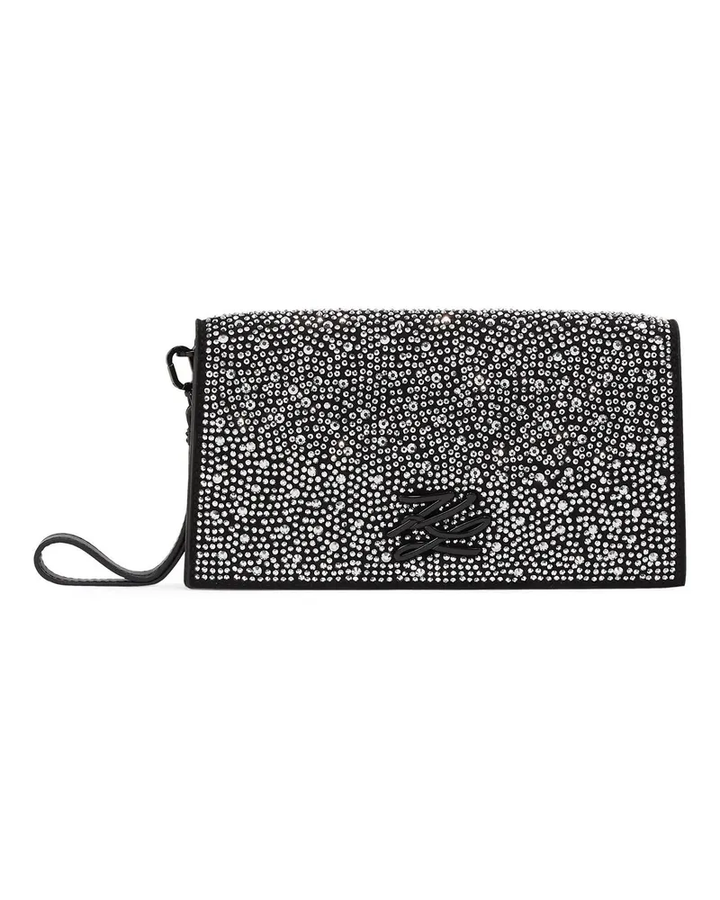 Karl Lagerfeld Kleinleder K/SOIREE CLUTCH MIT STRASS silberfarben 