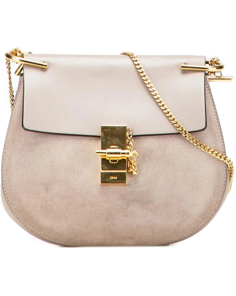 Chloé Hobo Bags Small Suede and Calfskin Drew Crossbody braun Braun