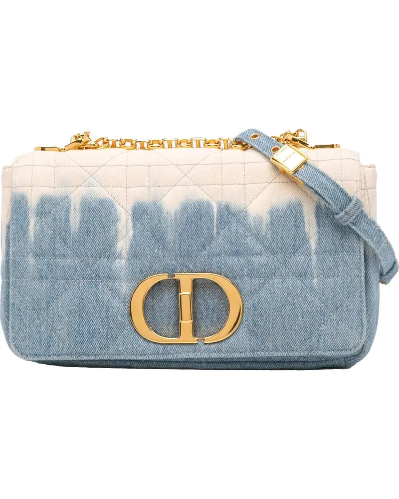 Dior Hobo Bags 2022 Medium Denim Tie Dye Macrocannage Caro Bag blau Blau