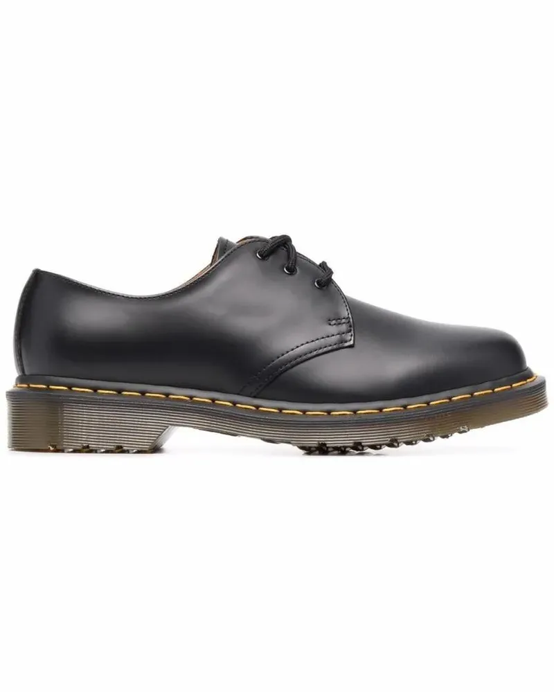 Dr.Martens Low Lace-Up Shoes In Smooth Black Leather grau Grau
