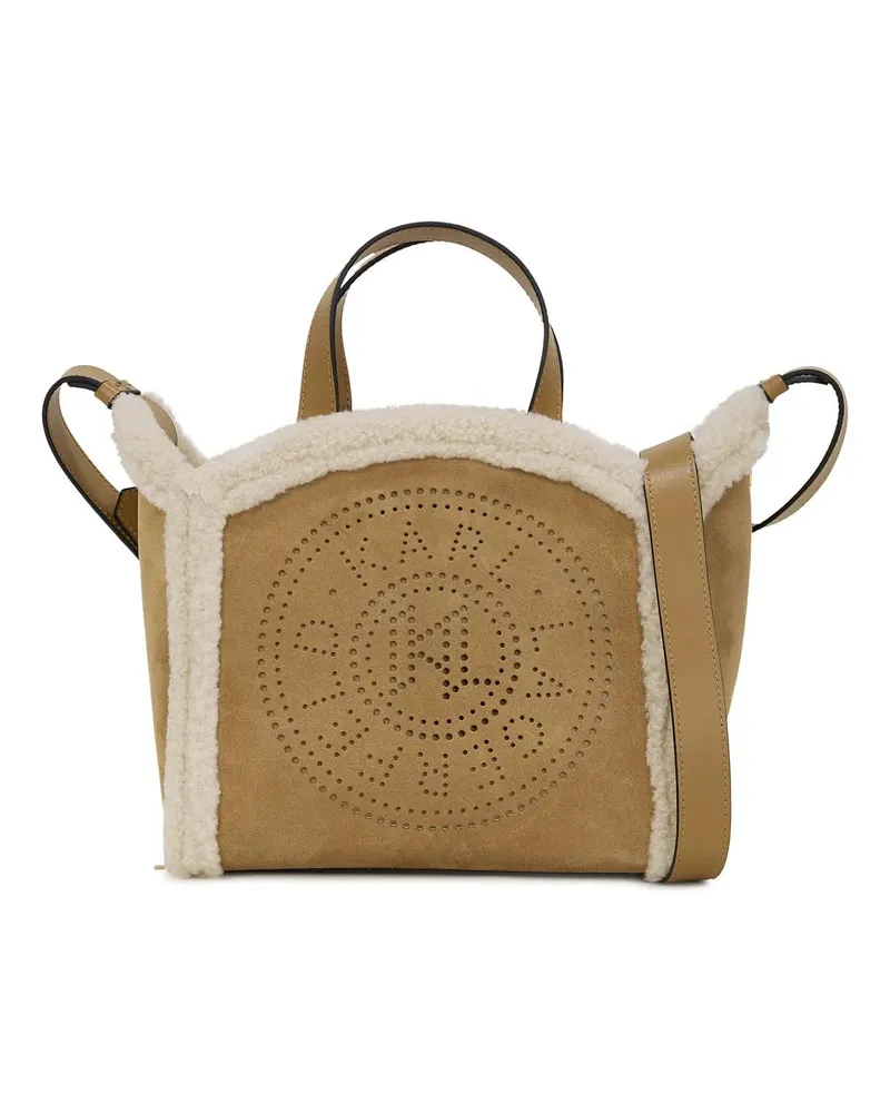 Karl Lagerfeld Shopper K/Circle kleine Tote Bag mit Lammfell braun Braun
