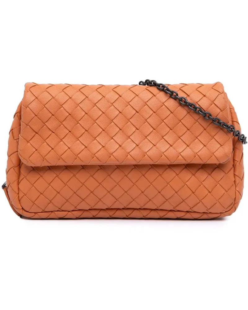 Bottega Veneta Hobo Bags Mini Nappa Intrecciato Expandable Chain Crossbody orange Orange