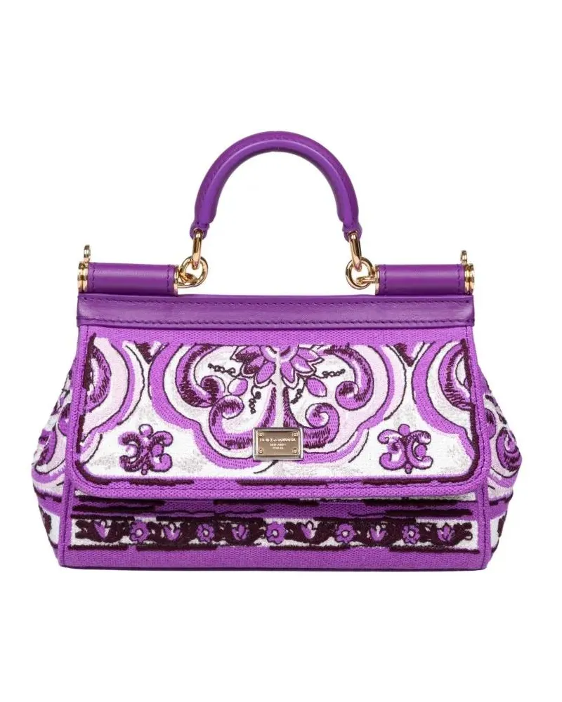 Dolce & Gabbana Crossbody Bags Sicily Small Bag With Maiolica Embroidery lila Lila