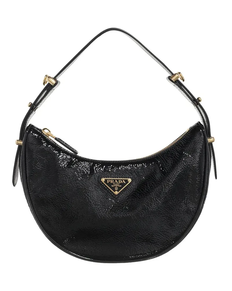Prada Hobo Bags Arque Naplak schwarz Schwarz