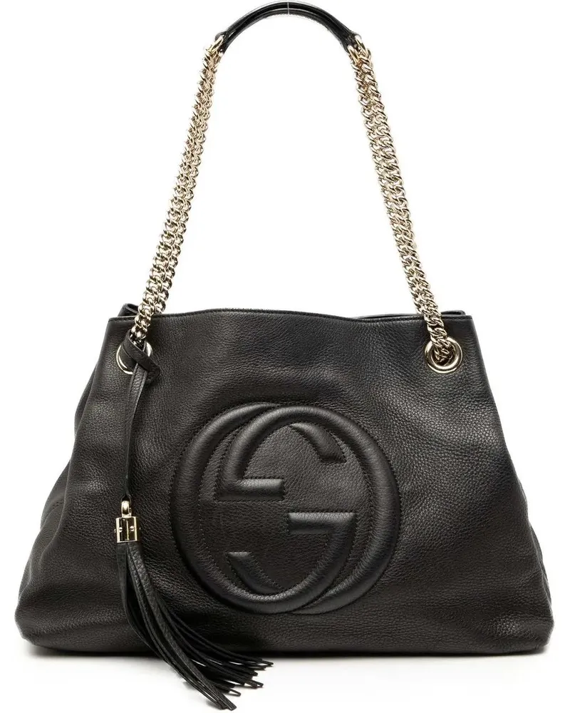 Gucci Shopper Medium Leather Soho Chain Tote schwarz Schwarz