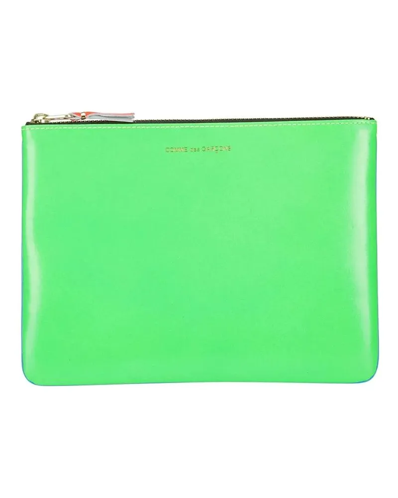 Comme des Garçons Portemonnaies Color-Block Leather Wallet grün Grün