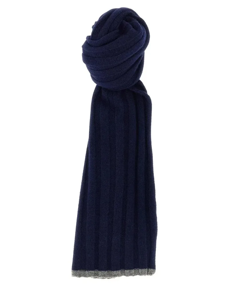 Brunello Cucinelli Tücher & Schals Ribbed Cashmere Scarf schwarz Schwarz
