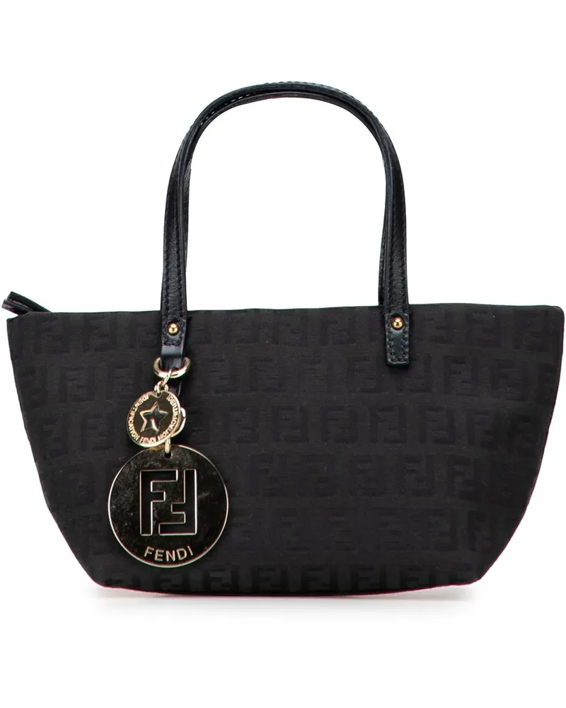Fendi Crossbody Bags Mini Zucchino Canvas Handbag schwarz Schwarz