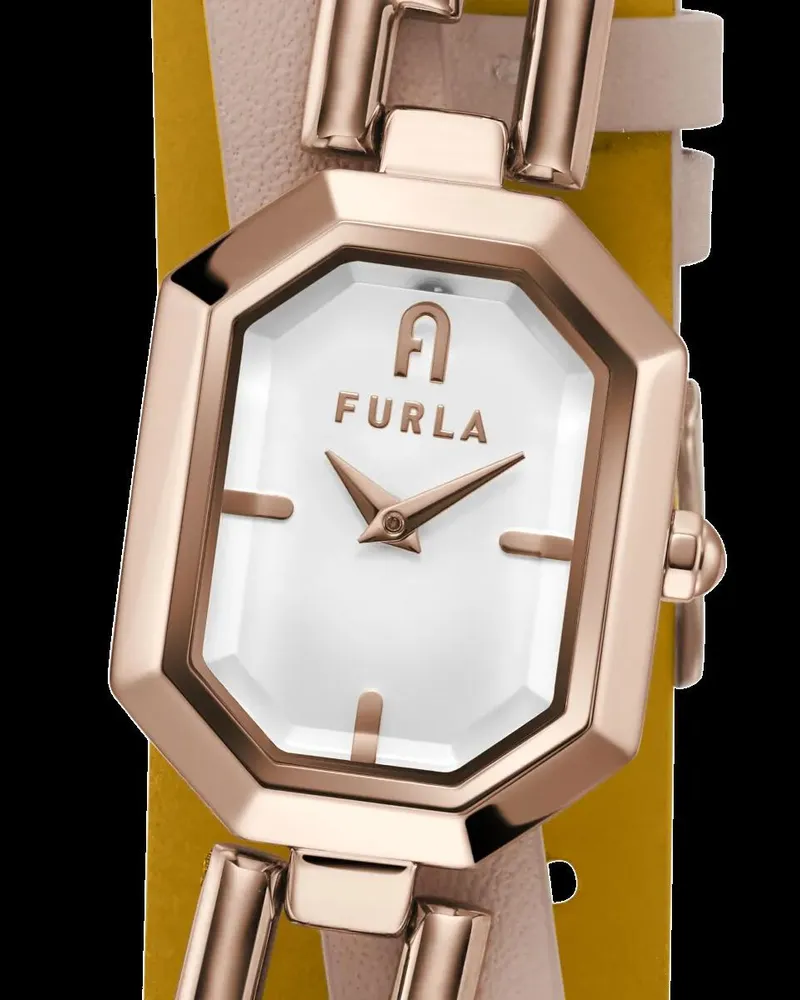 Furla Uhr Quarz Analog Uhr  Octagonal pink Rosa