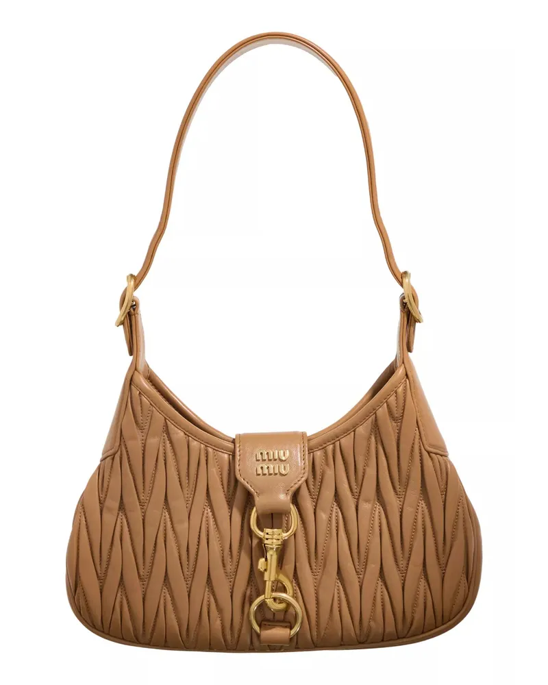 Miu Miu Hobo Bag Mateless Nappa Leather Bag Braun