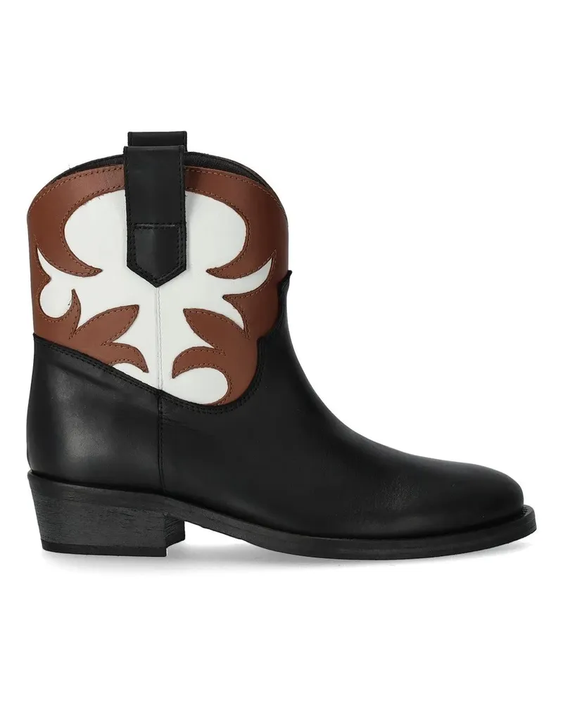 Via Roma 15 Stiefel Malibu' Santa Monica Tricolor Texan Bootie schwarz Schwarz
