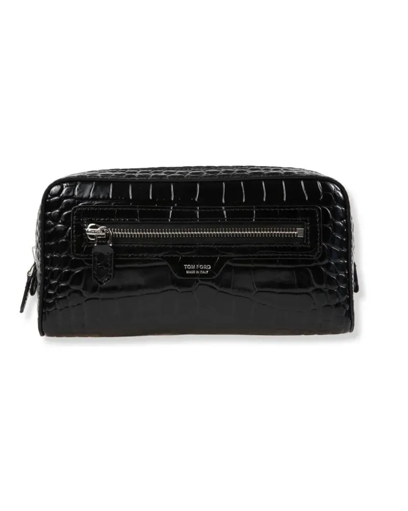 Tom Ford Clutches Croc-Effect Pouch With Top Zip Closure schwarz Schwarz