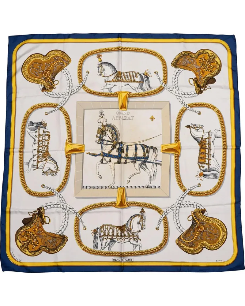 Hermès Tücher & Schals Hermes Classic Grand Appart Silk Carre 90 Scarf Tu blau Blau