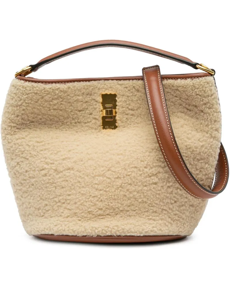 Celine Hobo Bags 2021 Shearling Bucket 16 braun Braun