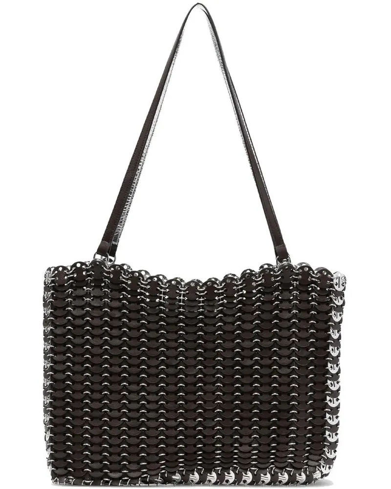 Paco Rabanne Hobo Bags Woven Leather Shoulder Bag With Metallic Accents braun Braun