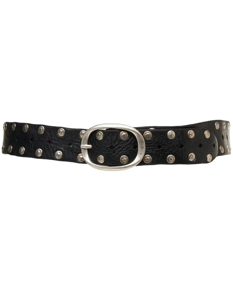Campomaggi Gürtel Leather belt with studs schwarz Schwarz