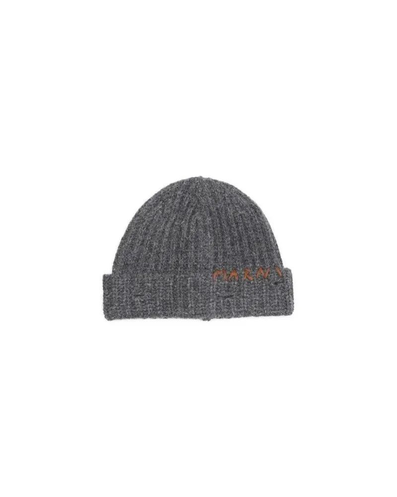 Marni Mützen Grey Virgin Wool Hat Grau