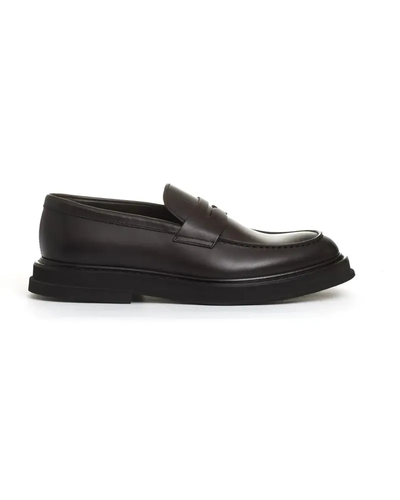 Doucal´s Loafer Brown Leather Moccasin With Edged Rubber Sole braun Braun