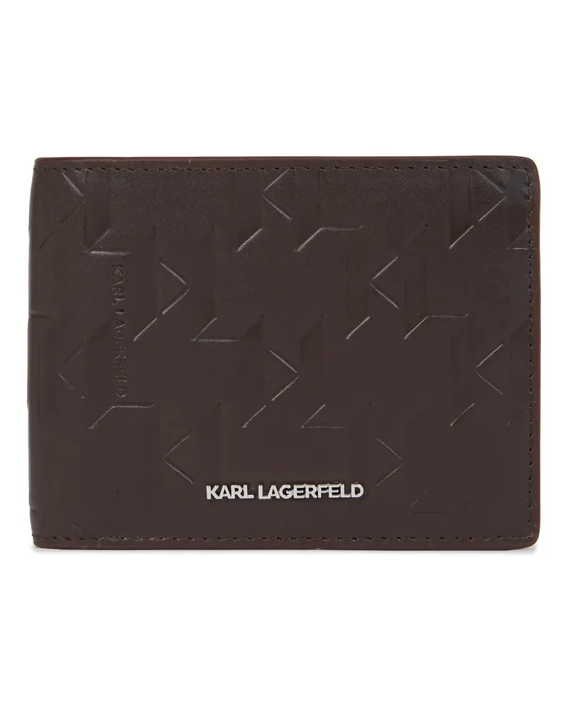 Karl Lagerfeld Portemonnaies K/LOOM FALTPORTEMONNAIE AUS LEDER braun Braun