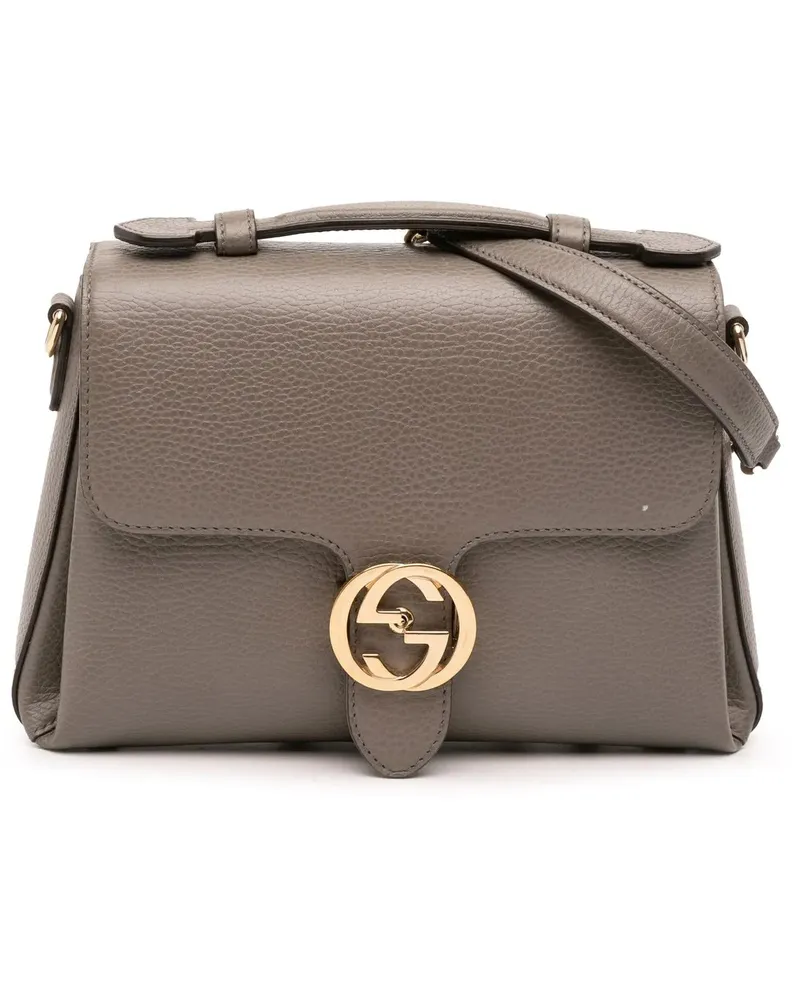 Gucci Hobo Bags Small Dollar Calf Interlocking G Satchel grau Grau