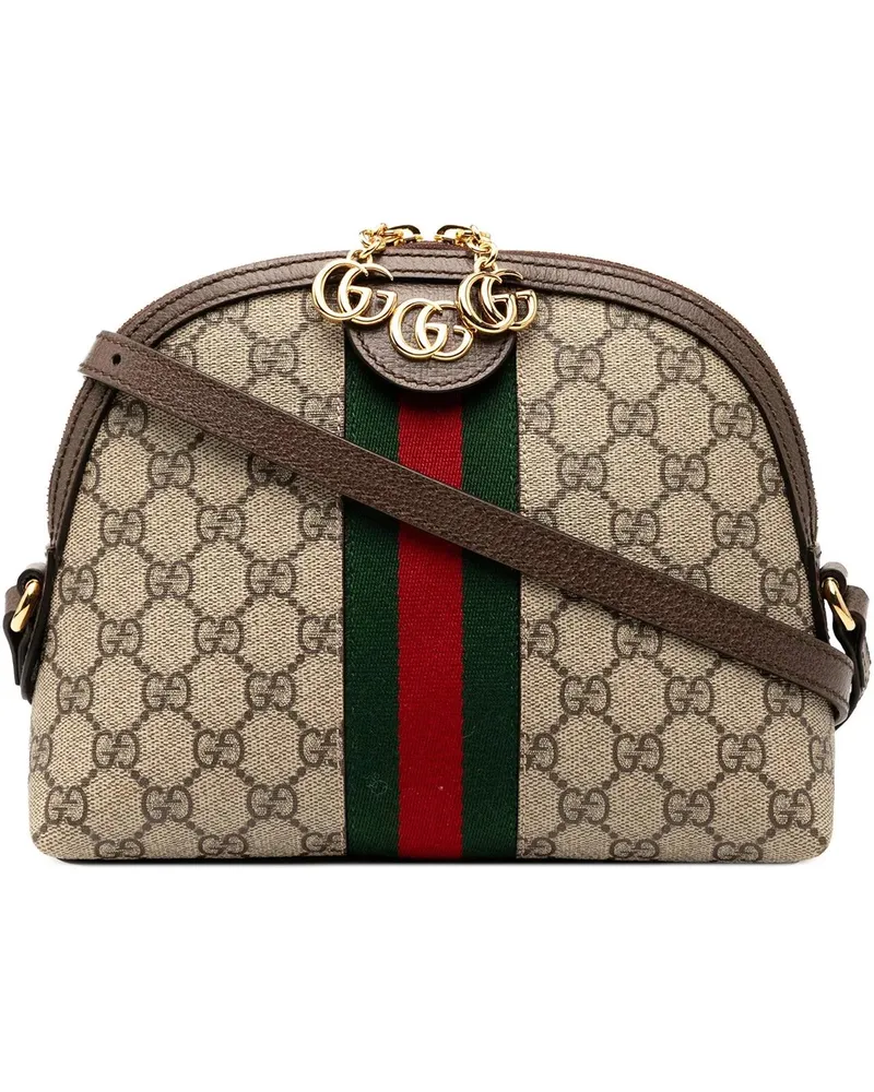 Gucci Hobo Bags Small GG Supreme Ophidia Dome Crossbody braun Braun