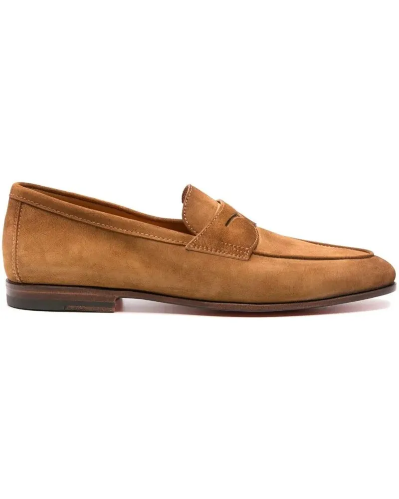 Santoni Loafer Cow Leather Loafers With Refined Stitch Detail braun Braun