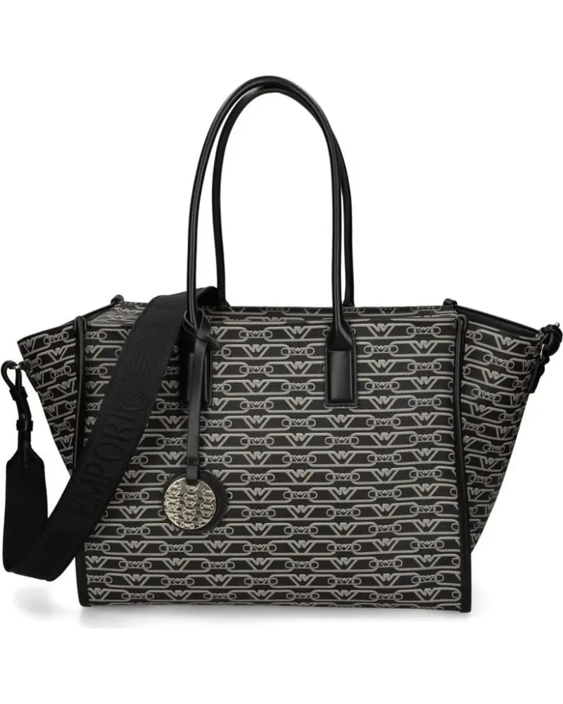 Emporio Armani Shopper Tote M Monogram Pvc schwarz Schwarz