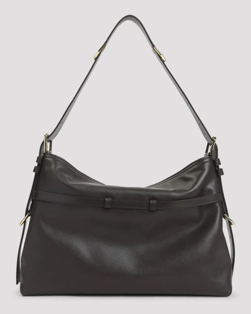 Givenchy Hobo Bags Voyou Medium Dark Brown Calf Leather Handbag schwarz Schwarz