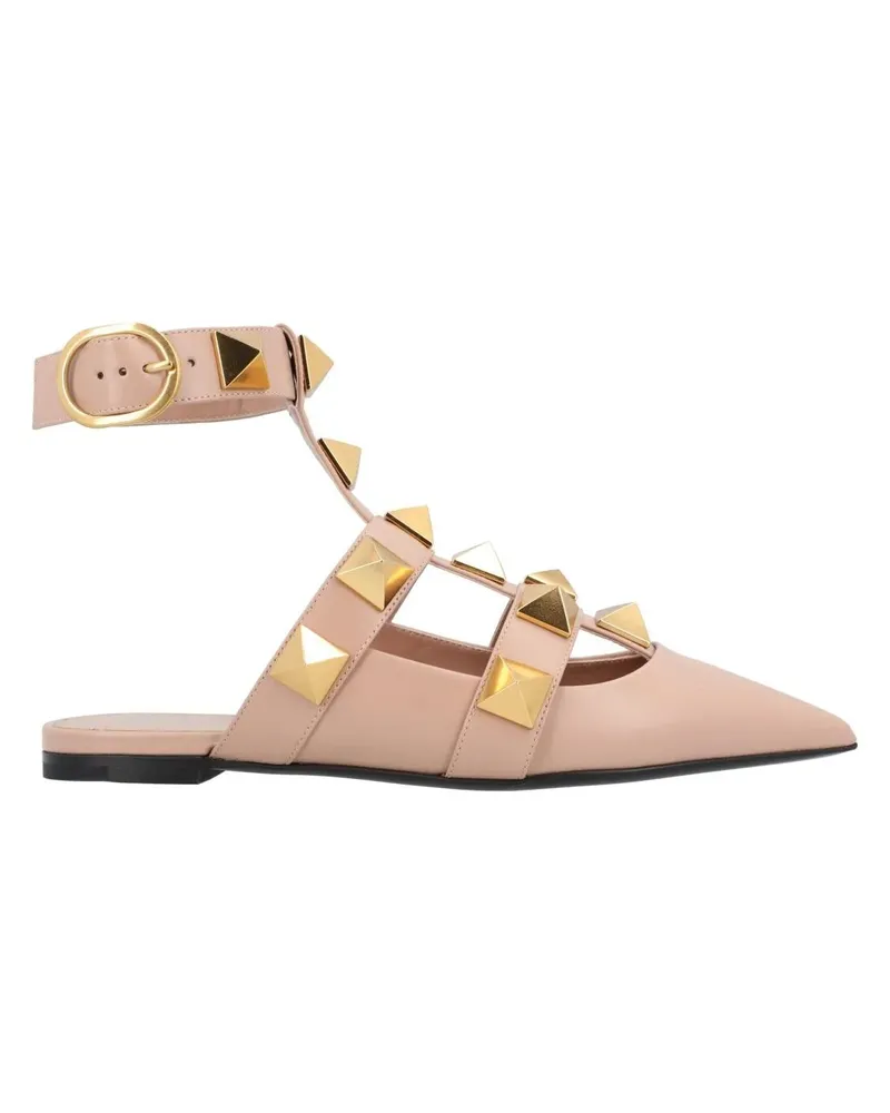 Valentino Garavani Slipper & Pantoletten Pointed Toe Ballerinas With Roman Stud Rivets And beige Beige
