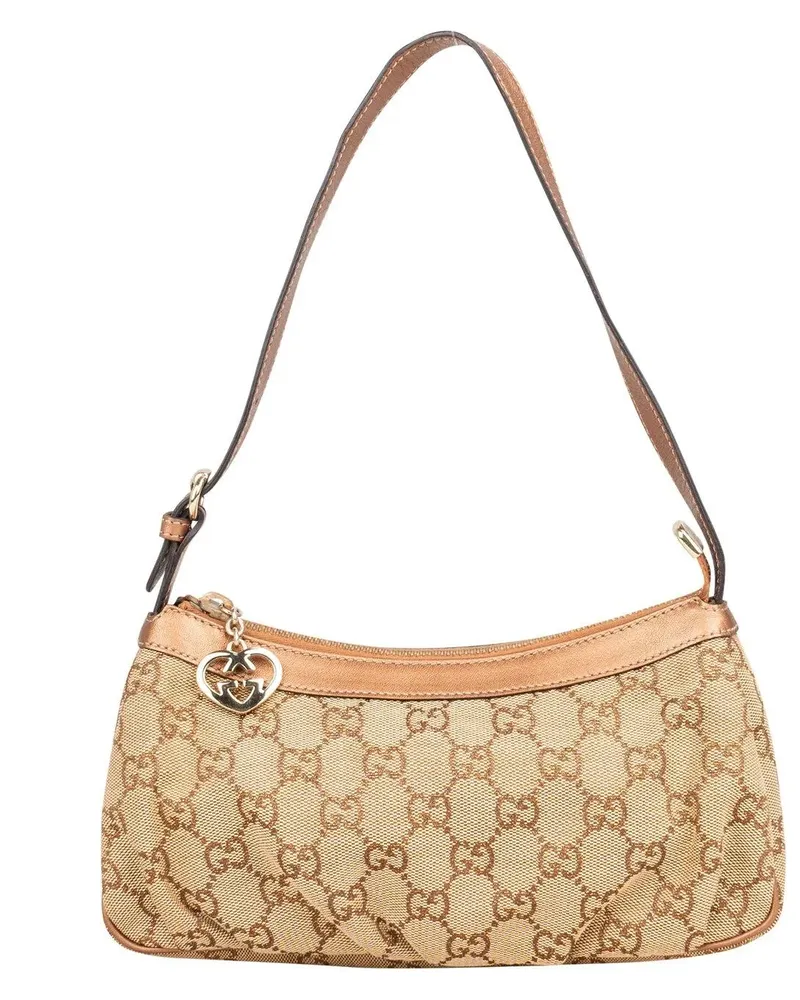 Gucci Crossbody Bags  GG Monogram Mini Heart Shoulder Bag braun Braun