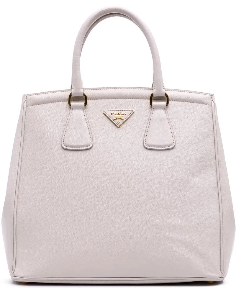 Prada Shopper Saffiano Lux Parabole Tote weiß Weiß