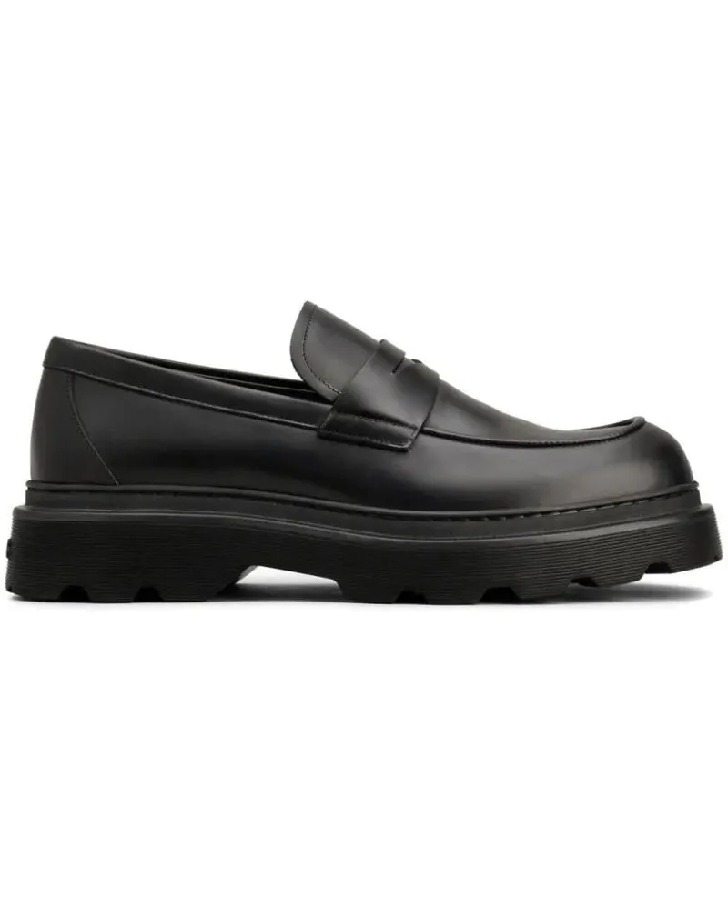 TOD'S Loafers & Ballerinas Black Leather Loafers Schwarz