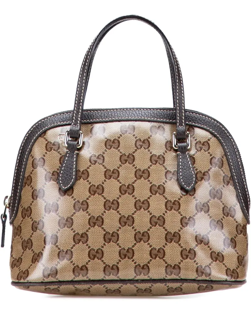Gucci Hobo Bags Mini GG Crystal Dome Satchel braun Braun