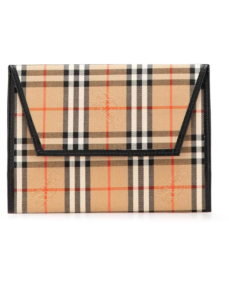Burberry Portemonnaie Haymarket Check Canvas Notebook Cover braun Braun