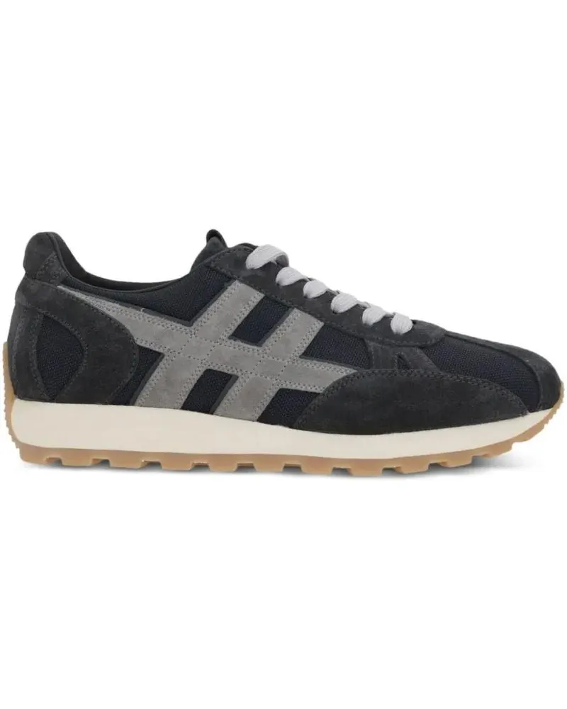 Hogan Low-Top Sneaker Panelled Navy Blue Sneakers With Almond Toe schwarz Schwarz