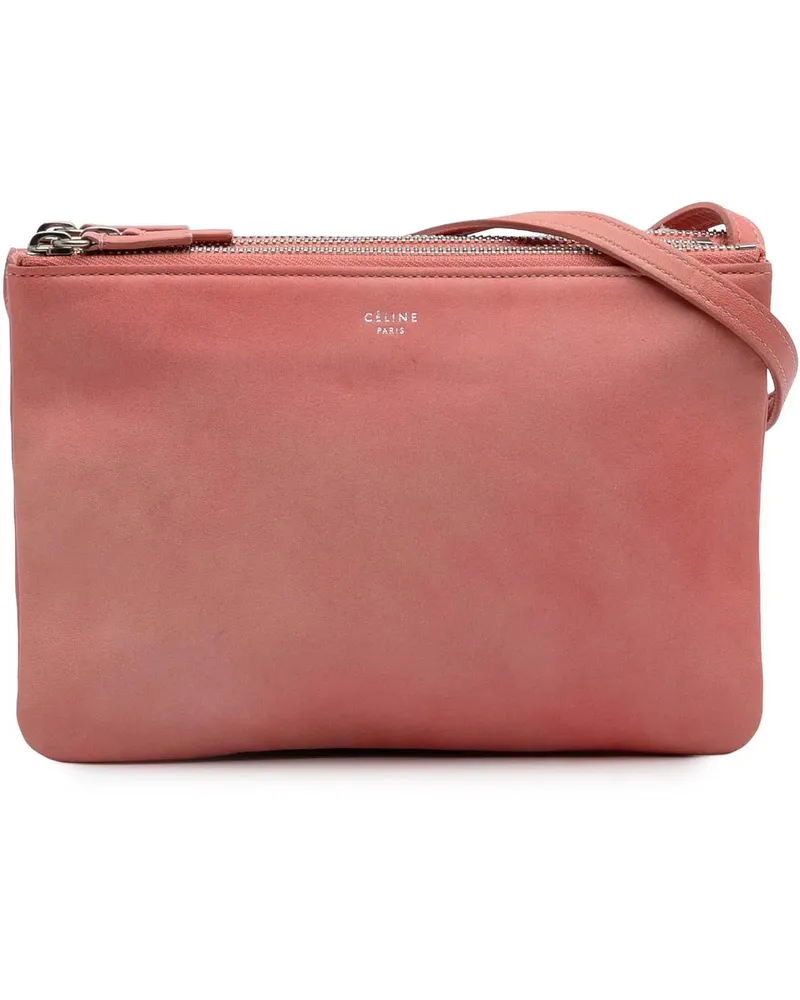Celine Hobo Bags 2018 Small Lambskin Trio Crossbody rosa Gold